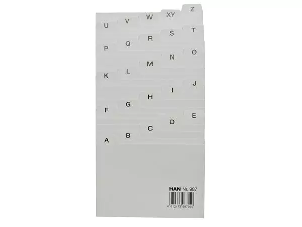 Een Tabkaart Han alfabet A7 HA-987 lichtgrijs koop je bij All Office Kuipers BV