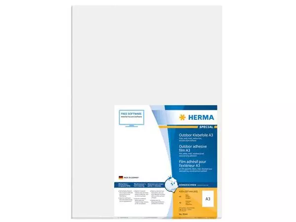 Een Etiket HERMA 9544 297x420mm weerbestendig wit 40stuks koop je bij Kantorice office & business supplies