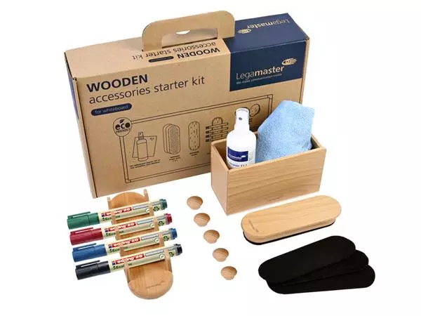 Een Whiteboard accessoire starter kit Legamaster WOODEN koop je bij Quality Office Supplies