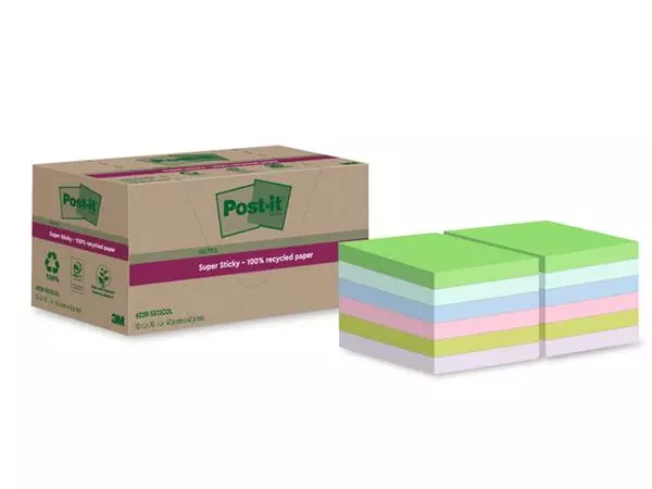 Memoblok Post-it 622 RSS12COL 47,6x47,6mm colour 12 stuks