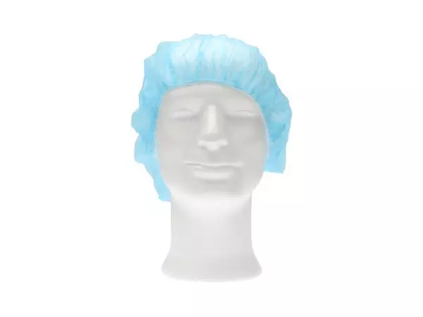 Een Haarnet CMT bouffant non-woven L 53cm PP blauw koop je bij Continu Kantoor