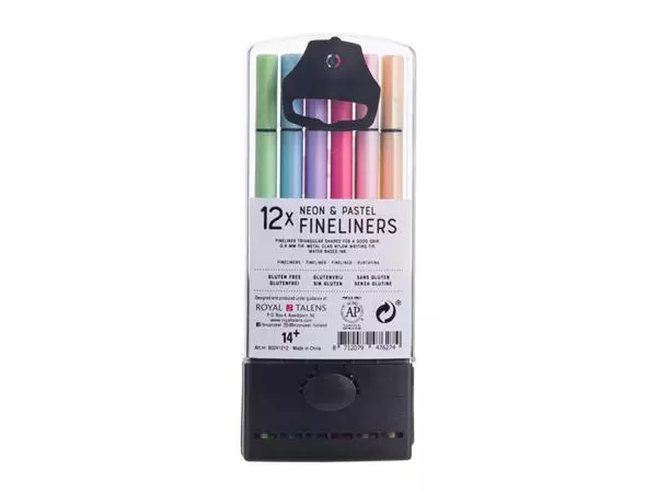 Een Fineliner Bruynzeel set 12 kleuren assorti koop je bij All Office Kuipers BV
