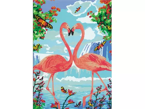 Een Schilderen op nummers CreArt Flamingo Love koop je bij Quality Office Supplies