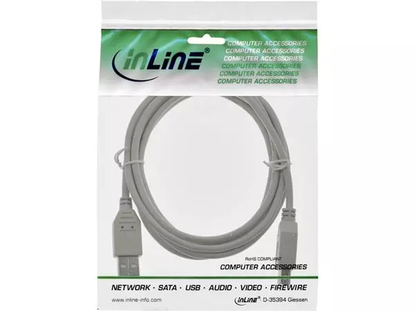 Een Kabel Inline verlengkabel USB-A 2.0 M-V 3 meter grijs koop je bij Continu Kantoor