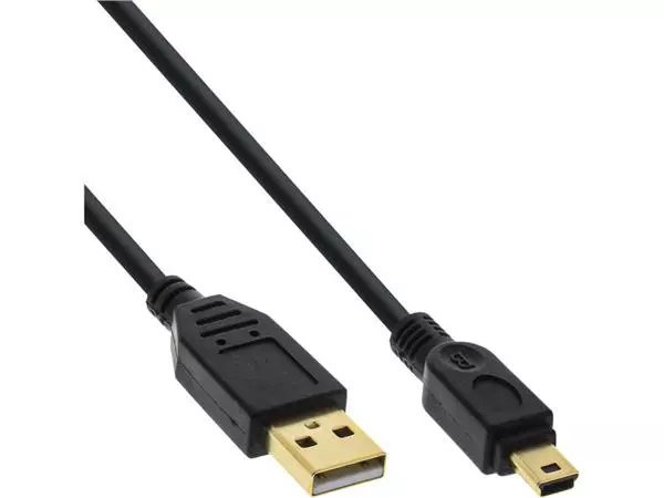 Kabel Inline USB-A USB mini-B 2.0 M 5pin 2 meter zwart