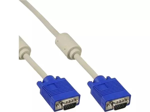 Een Kabel Inline S VGA 15HD M-M 2 meter beige en blauw koop je bij Topkantoor Repro Creatief