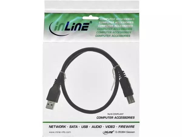 Een Kabel Inline USB-A USB-B 3.0 M 1.5 meter zwart koop je bij Kantorice office & business supplies