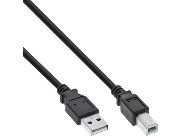 Een Kabel InLine USB-A USB-B 2.0 M 3 meter zwart koop je bij BeteS