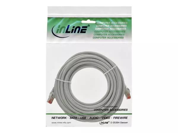 Een Kabel InLine Cat.6 S FTP koper 10 meter grijs koop je bij Kantorice office & business supplies