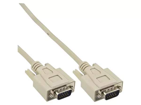 Kabel InLine S VGA 15HD M-M 2 meter beige en grijs