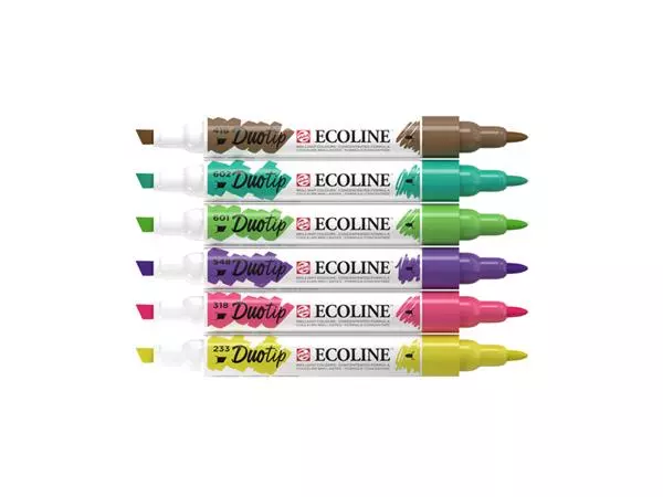 Een Duotip marker Ecoline botanisch set 6 kleuren koop je bij All Office Kuipers BV