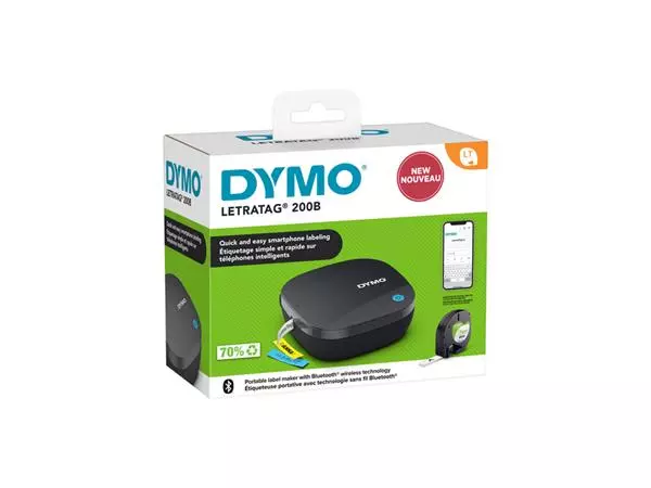 Labelprinter Dymo LetraTag 200B draagbaar bluetooth 12mm zwart