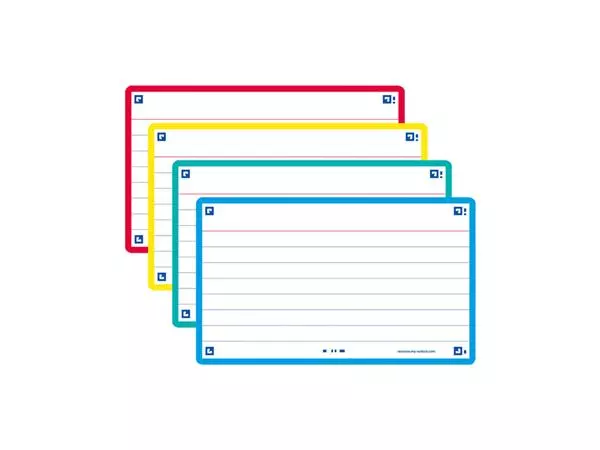 Flashcard Oxford 2.0 75x125mm 80vel 250gr lijn assorti