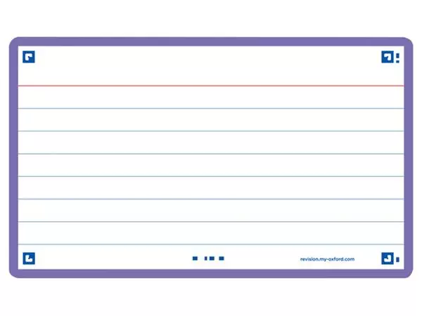 Flashcard Oxford 2.0 75x125mm 80vel 250gr lijn paars