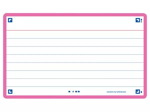 Een Flashcard Oxford 2.0 75x125mm 80vel 250gr lijn fuchsia koop je bij Draais.com