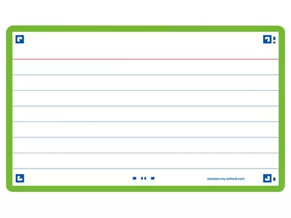 Flashcard Oxford 2.0 75x125mm 80 vel 250gr lijn groen