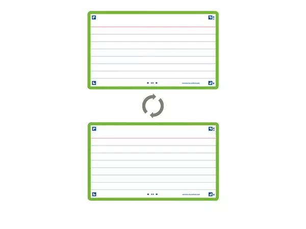 Een Flashcard Oxford 2.0 75x125mm 80vel 250gr lijn groen koop je bij Friese Schrijfkamer