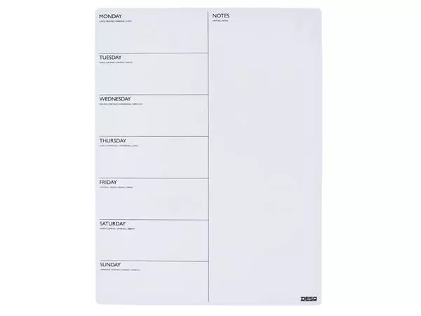 Een Magnetische planner Desq week 40x30cm magnetisch koop je bij Schellen Boek- en Kantoorboekhandel