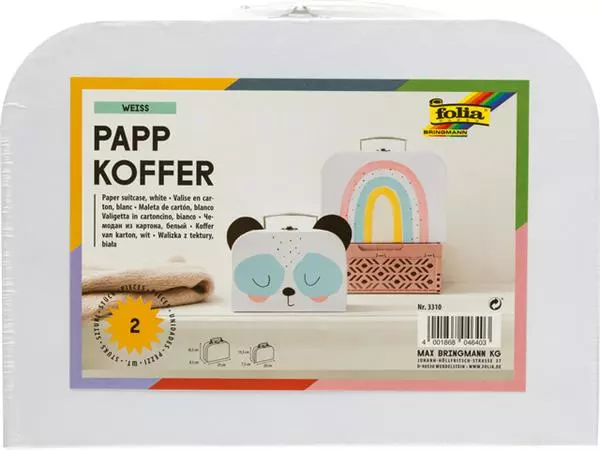 Een Koffer Folia set à 2 stuks 23x15x6.5cm en 18x13x6cm wit koop je bij Clippz! Office Supplies