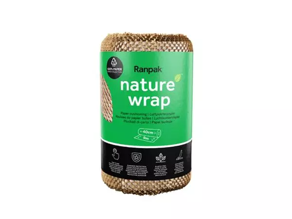 Een Inpakmateriaal Ranpak naturewrap luchtkussen 40cmx9m bruin koop je bij De Rijk Kantoorshop