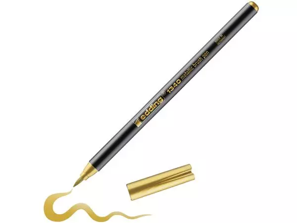 Een Brushpen edding 1340 metallic goud koop je bij Jacobs