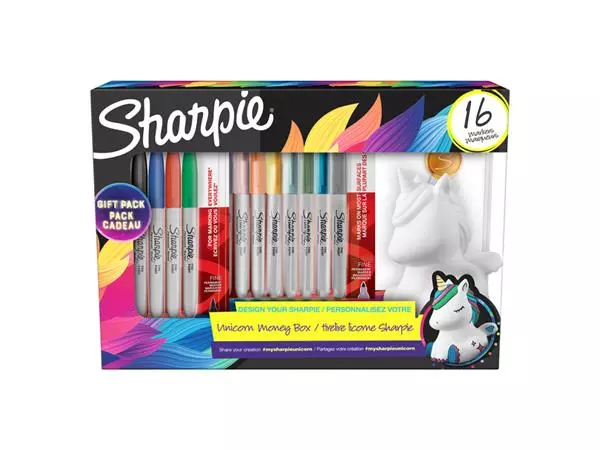 Een Viltstift Sharpie rond unicorn giftpack fijn assorti à 10 stuks koop je bij De Rijk Kantoorshop