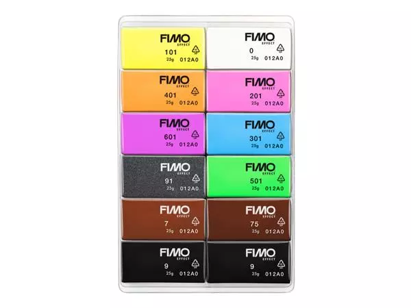 Een Klei Fimo effect colour pak à 12 neon kleuren koop je bij De Rijk Kantoorshop