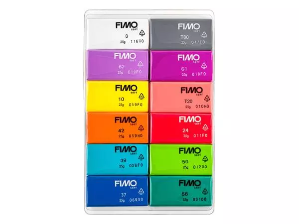 Een Klei Fimo soft colour pak à 12 briljante kleuren koop je bij Deska Alles voor Kantoor