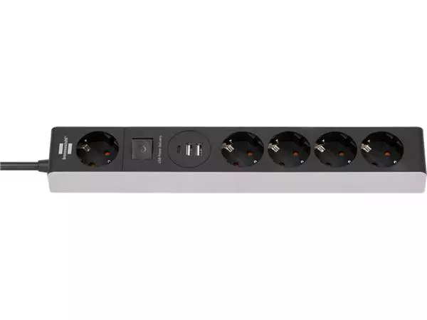 Een Multiprise Brennenstuhl 5 prises 1+2 USB 1,5m C Power Delivery gris/noir koop je bij QuickOffice BV