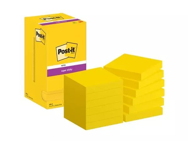 Een Memoblok Post-it 654 Super Sticky 76x76mm ultrageel koop je bij Avoux