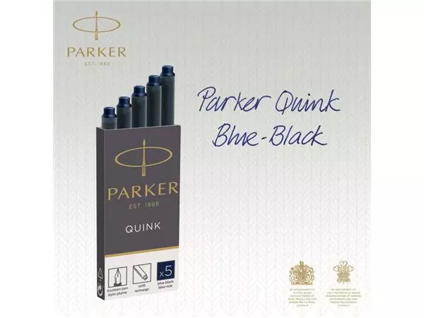 Een Inktpatroon Parker Quink blauwzwart blister à 10 stuks koop je bij Continu Kantoor