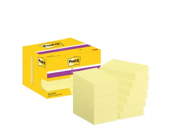 Memoblok Post-it 656 Super Sticky 51x76mm geel 12 stuks