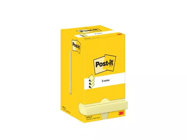 Een Memoblok Post-it Z-Note R330 76x76mm canary yellow koop je bij Continu Kantoor