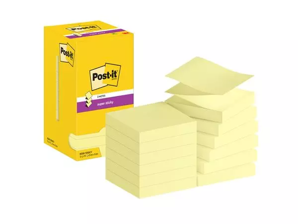 Memoblok Post-it Z-Note S330 Super Sticky 76x76mm geel