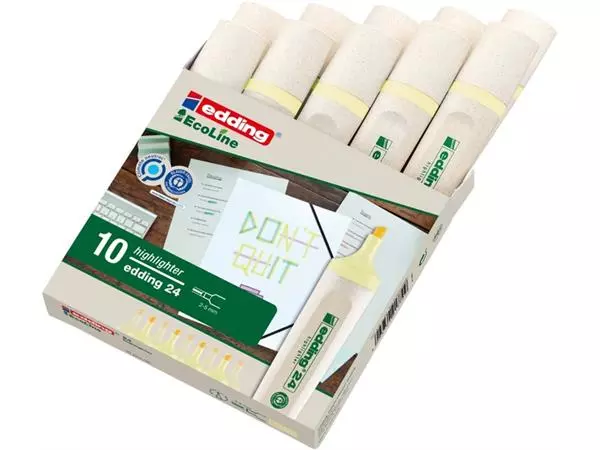 Een Markeerstift edding 24 Eco 2-5mm pastel geel koop je bij "De Waal" Kantoor Efficiency