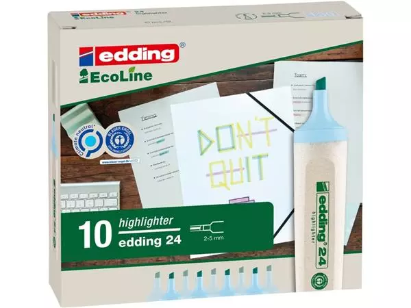 Een Markeerstift edding 24 Ecoline pastel blauw koop je bij WinkelVolWinkels