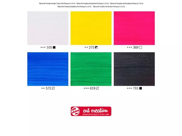 Een Acrylverf Talens Art Creation Primary 12ml set à 6 kleuren koop je bij De Joma BV