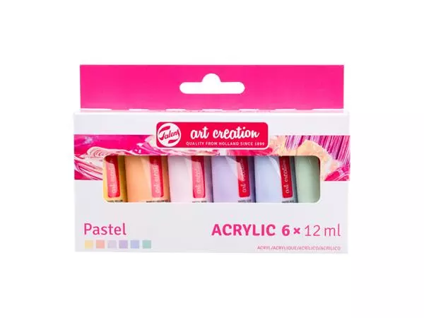 Een Peinture acrylique Talens Art Creation Pastel set 6 couleurs 12ml koop je bij QuickOffice BV