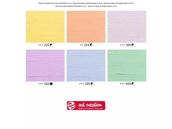 Een Acrylverf Talens Art Creation Pastel 12ml set à 6 kleuren koop je bij iPlusoffice