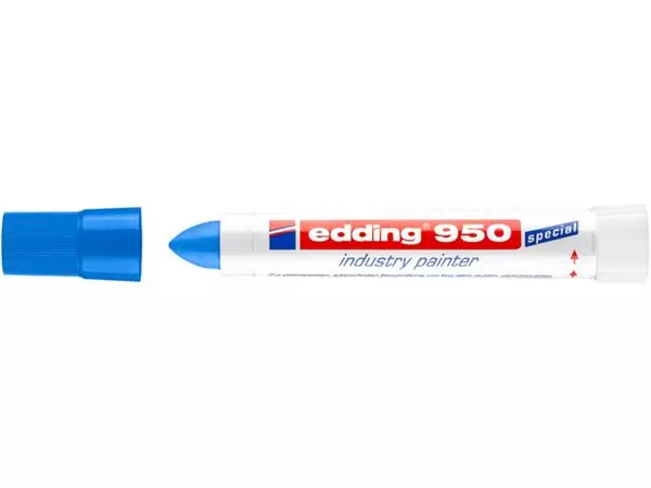 Een Viltstift edding 950 pastamarker industry rond 10mm blauw koop je bij QuickOffice BV