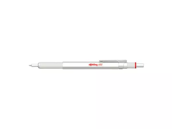 Balpen rOtring 600 parelmoer medium wit