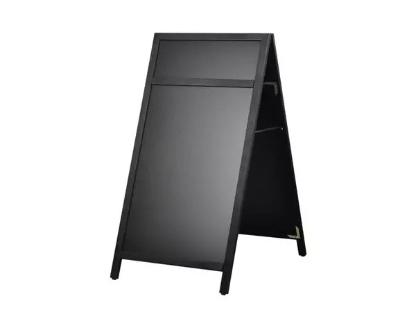 Een Krijt stoepbord Europel 660x1280mm DELUX zwart koop je bij Draais.com