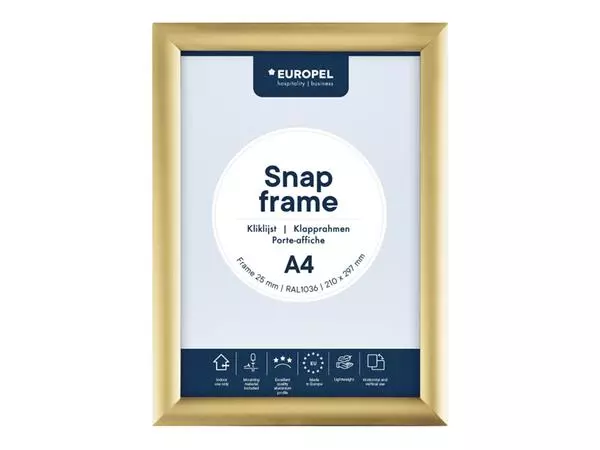 Een Kliklijst Europel A4 25mm goud koop je bij Romijn Office Supply