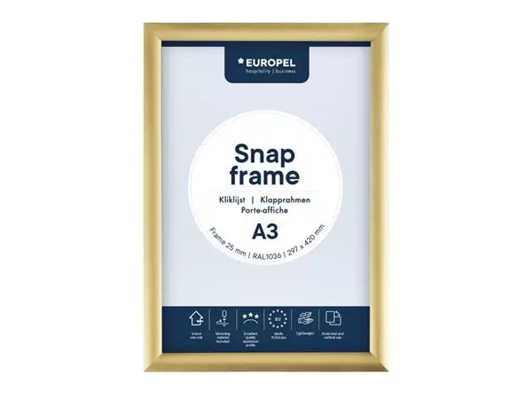 Een Kliklijst Europel A3 25mm goud koop je bij Kantorice office & business supplies