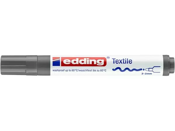 Een Viltstift edding 4500 textiel rond 2-3mm grijs koop je bij Kantorice office & business supplies