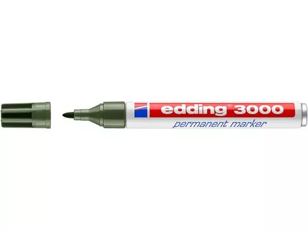 Een Viltstift edding 3000 rond 1.5-3mm olijfgroen koop je bij iPlusoffice