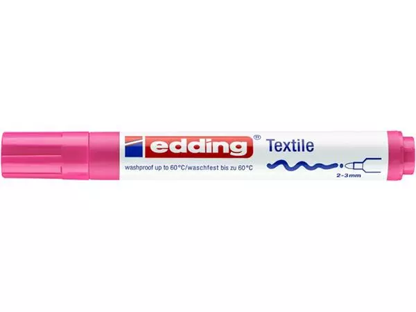 Een Viltstift edding 4500 textiel rond 2-3mm neon roze koop je bij De Rijk Kantoorshop