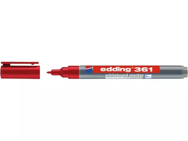 Een Viltstift edding 361 whiteboard rond 1mm rood koop je bij Schellen Boek- en Kantoorboekhandel