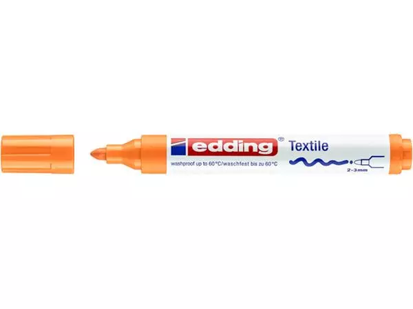 Een Viltstift edding 4500 textiel rond 2-3mm neon oranje koop je bij De Rijk Kantoorshop