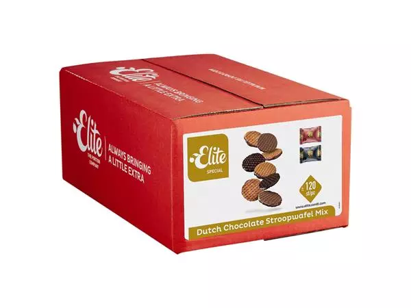 Een Koekjes Elite Special Dutch chocolate stroopwafelmix 120 stuks koop je bij Deska Alles voor Kantoor